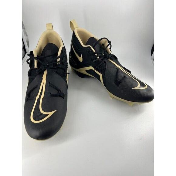 Nike Alpha Menace Pro 3 Black/Gold Football Cleats DM1788-002 Size 18 - Picture 3 of 9